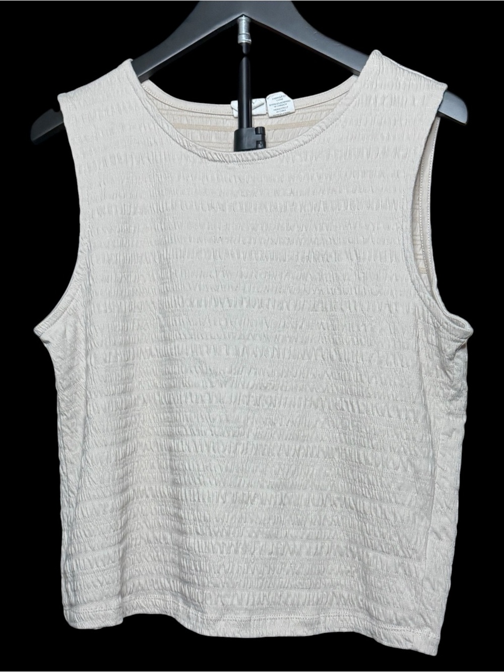 C&C California Cream Textured Sleeveless Tank
